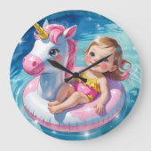 プール日 ラージ壁時計 (正面)