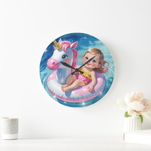 プール日 ラージ壁時計 (ホーム)