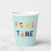 プール時間。パーティーカップ&サプライズ 紙コップ (正面)
