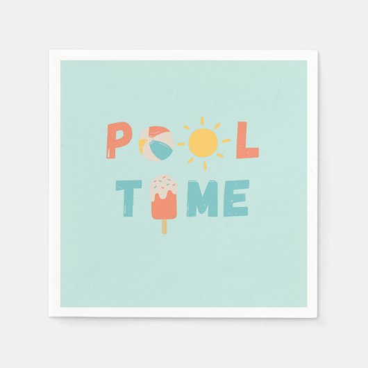 プール時間。パーティーナプキン&サプライズ スタンダードカクテルナプキン (正面)