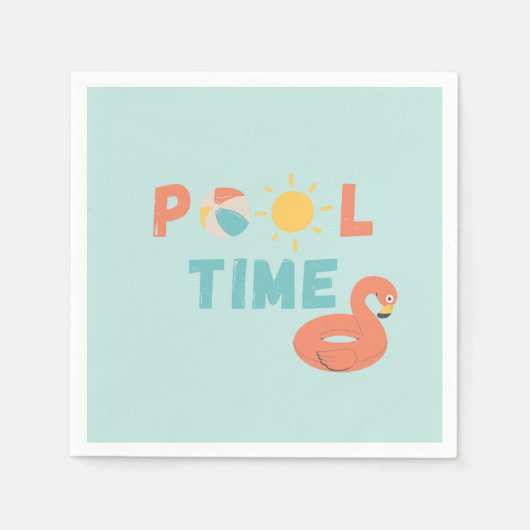 プール時間。パーティーナプキン&サプライズ スタンダードカクテルナプキン (正面)