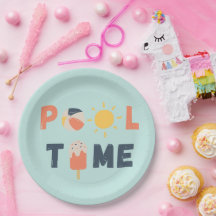 プール時間。パーティープレートと備品