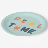 プール時間。パーティープレートと備品 ペーパープレート (アングル)