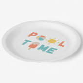 プール時間。パーティープレートと備品 ペーパープレート (アングル)