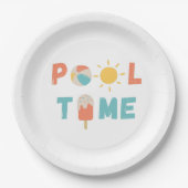プール時間。パーティープレートと備品 ペーパープレート (正面)