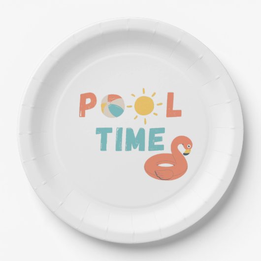 プール時間。パーティープレートと備品 ペーパープレート (正面)