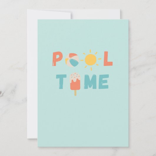 プール時間。招待状とお知らせ 招待状 (正面)