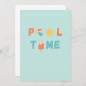 プール時間。招待状とお知らせ 招待状 (正面/裏面)