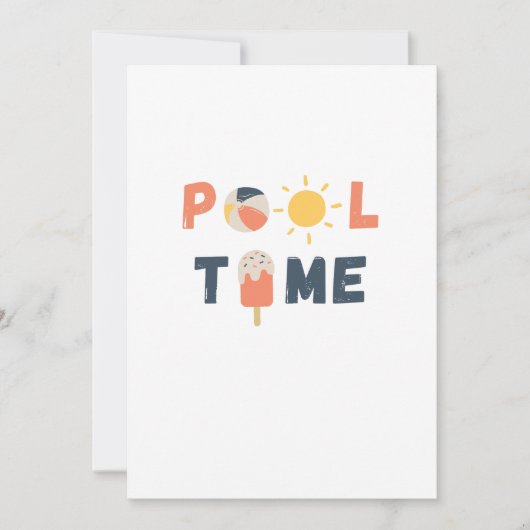 プール時間。招待状とお知らせ 招待状 (正面)