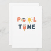 プール時間。招待状とお知らせ 招待状 (正面/裏面)