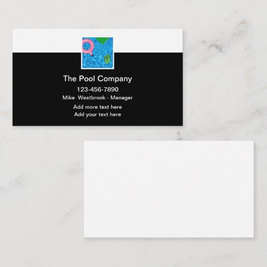 プール最高のサービス新しい名刺 名刺 (正面/裏面)
