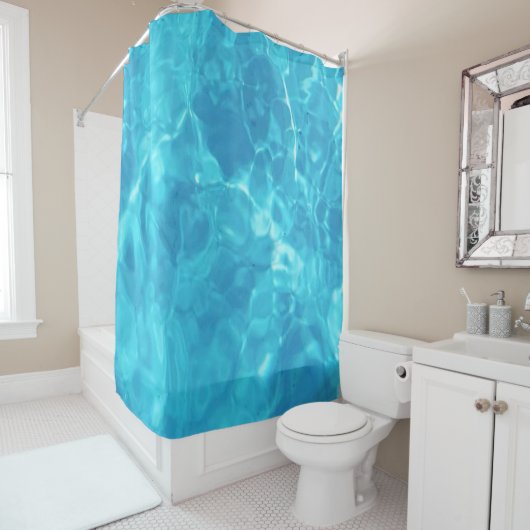 プール水おもしろい |青 | シャワーカーテン (インサイチュ)