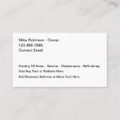 プール水テーマのビジネスカード 名刺 (裏面)