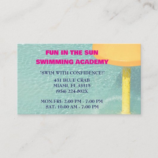 プール水泳教室 名刺 (正面)