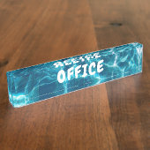 プール水背景アクリル名プレート デスクネームプレート (側面)