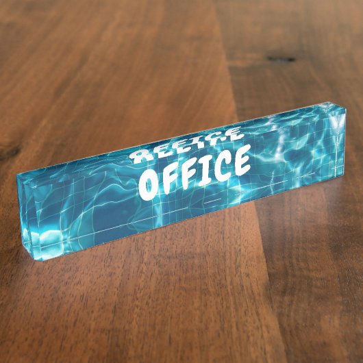 プール水背景アクリル名プレート デスクネームプレート (側面)