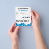 プール水、スイミングプール洗浄広告のフライ チラシ (手)