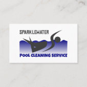 プール泳ぐ人デザイン、スイミングプールクリーナー 名刺 (正面)