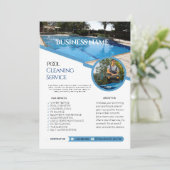 プール清掃サービス事業フライヤー 招待状 (スタンド正面)
