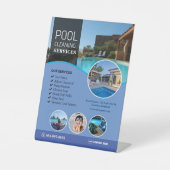 プール清掃サービス台座標識 台座サイン (正面)