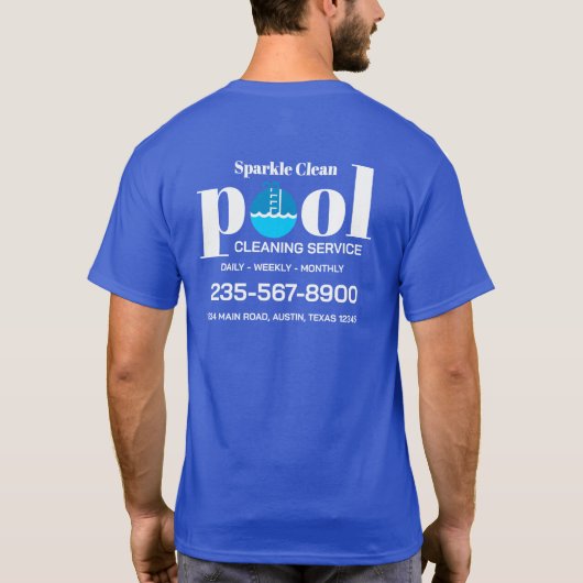 プール清掃サービス Tシャツ (裏面)