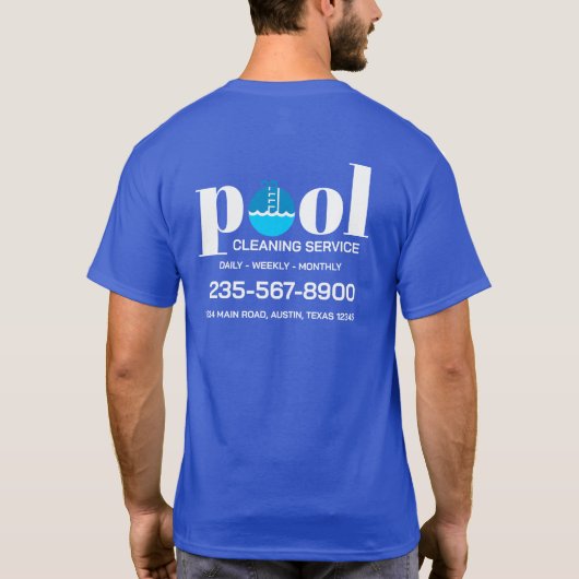 プール清掃サービス Tシャツ (裏面)