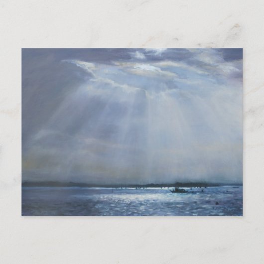 プール港湾油絵葉書 ポストカード (正面)