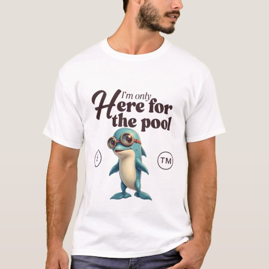 プール目当てで来ただけ Tシャツ (正面)