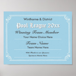 プール競合証明書ポスター ポスター