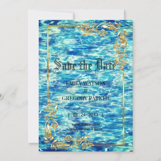 プール結婚の黄金の枠だ セーブザデート (正面)