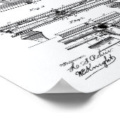 プール表1889パテントアートホワイト紙 ポスター (角)