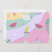 プール誕生日おもしろい夏パーティー写真 招待状 (裏面)