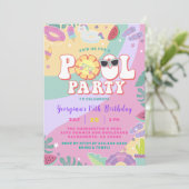 プール誕生日おもしろい夏パーティー 招待状 (スタンド正面)