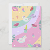 プール誕生日おもしろい夏パーティー 招待状 (裏面)