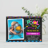 プール誕生日の招待プールパーティの招待状 招待状 (スタンド正面)