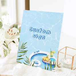 プール誕生日パーティカスタムー 台座サイン