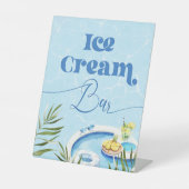 プール誕生日パーティーアイスクリームバー 台座サイン (正面)