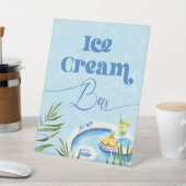 プール誕生日パーティーアイスクリームバー 台座サイン (インサイチュ)