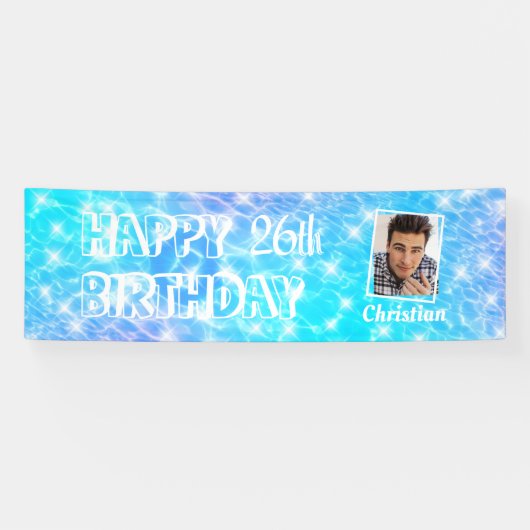 プール誕生日パーティーウォーターパーティービーチパーティー写真 横断幕 (横)