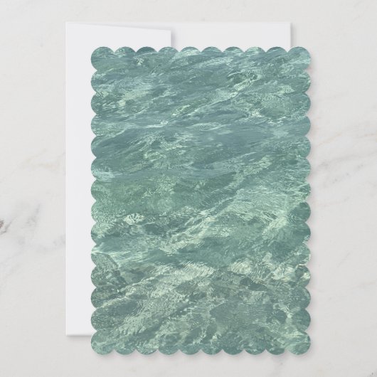 プール誕生日パーティーブルーウォーターカスタム年齢クール 招待状 (裏面)