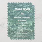 プール誕生日パーティーブルーウォーターカスタム年齢クール 招待状 (正面/裏面)