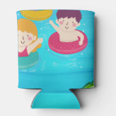 プール誕生日招待状スイミングキッズパーティー 缶クーラー (裏面)