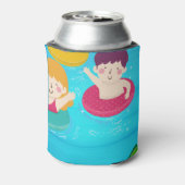 プール誕生日招待状スイミングキッズパーティー 缶クーラー (缶裏面)