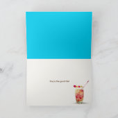 プール退職別帽子とビーチサンダル カード (内部)