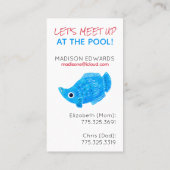 プール遊日夏休み子供 コーリングカード (裏面)