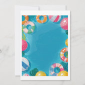 プール鮮やかパーティー誕生日招待状カード 招待状 (裏面)