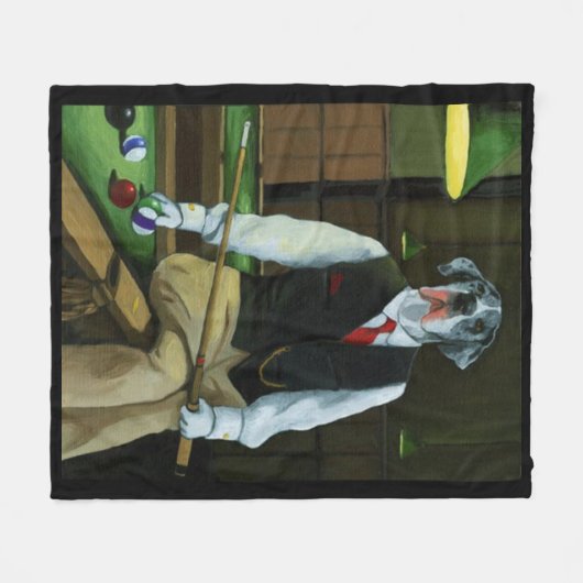 プール-グレートデーン--を遊んでいる犬 フリースブランケット (正面(横))