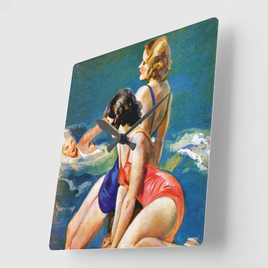 プール スクエア壁時計 (傾斜)