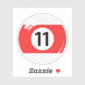 プール/ビリヤードのボールナンバイレブン(11)赤い白 シール (シート)