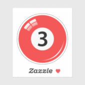 プール/ビリヤードのボールナンバー3 (3)青 シール (シート)